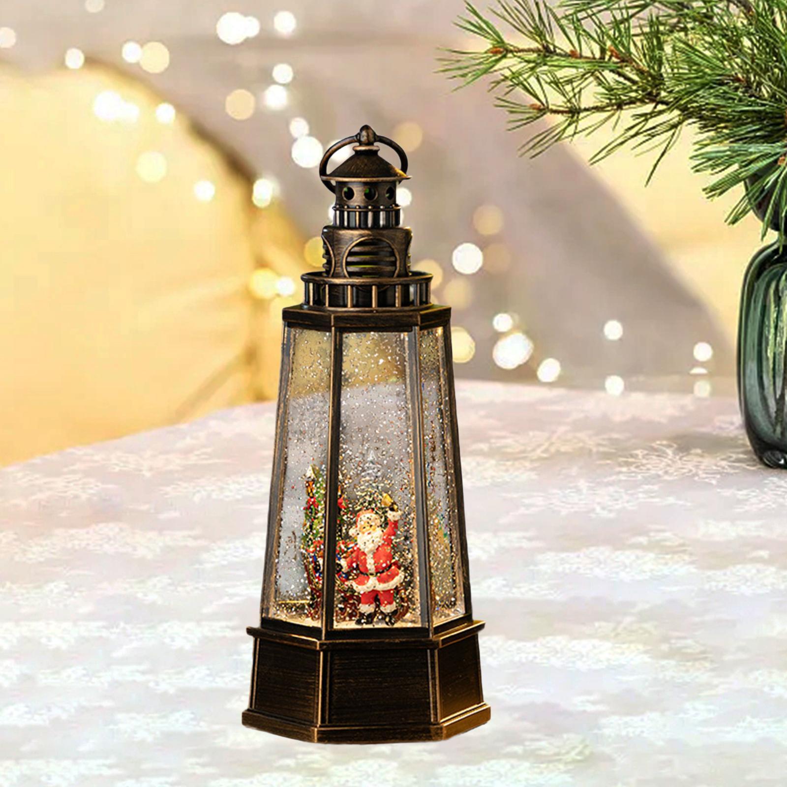 Snow Globe Musical - กล่องดนตรีลูกโลกหิมะคริสต์มาส พร้อมน้ำหมุนวน ประกายระยิบระยับ สำหรับตั้งโต๊ะ งานเทศกาล งานปาร์ตี้ที่บ้าน