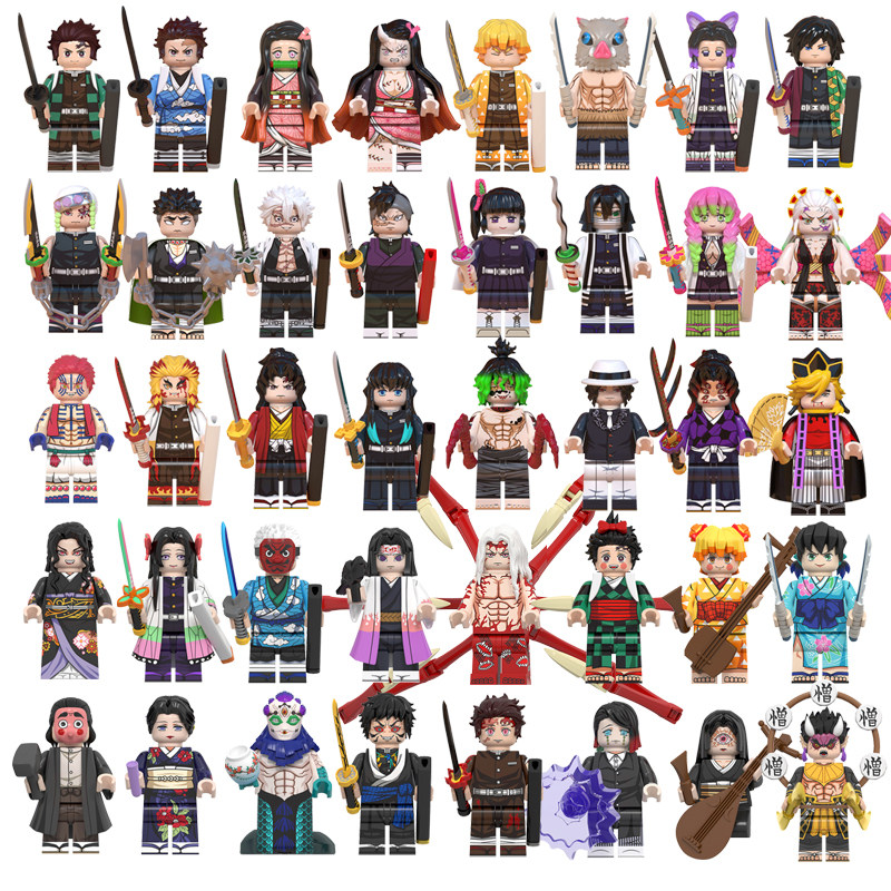 Lego Set Technic - ชุดตัวต่ออนิเมะนักฆ่าปีศาจ พร้อมตุ๊กตาจิ๋วและดาบนิจิริน - ทันจิโร่ เนซึโกะ ฮาชิระ