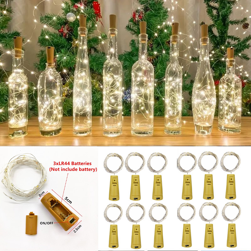 Led Fairy String Lights - ไฟประดับขวดไวน์ 6 ชิ้น 20 หลอด LED