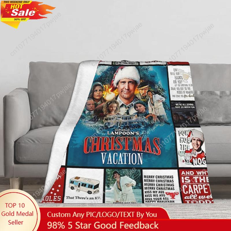 Christmas Throw Blanket - ผ้าห่มเนชั่นแนล แลมปูน คริสต์มาส แวกชั่น ผ้าห่มนุ่ม ผ้าฟลานเนล