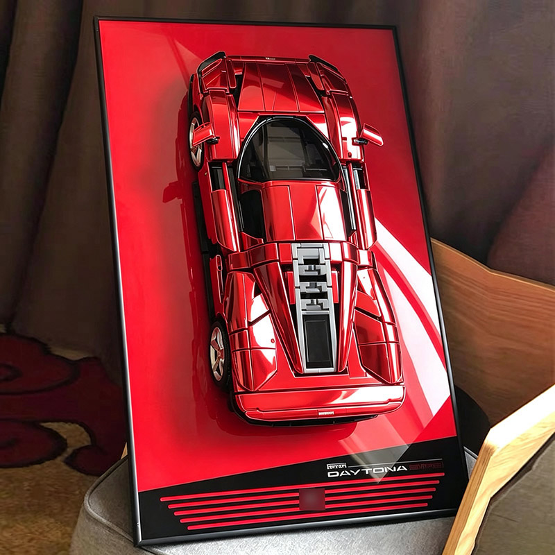 Lego Set Technic - ชั้นวางจอแสดงผลแบบติดผนัง ใช้ได้กับชุดตัวต่อ LEGO 42143 Ferrari SP3
