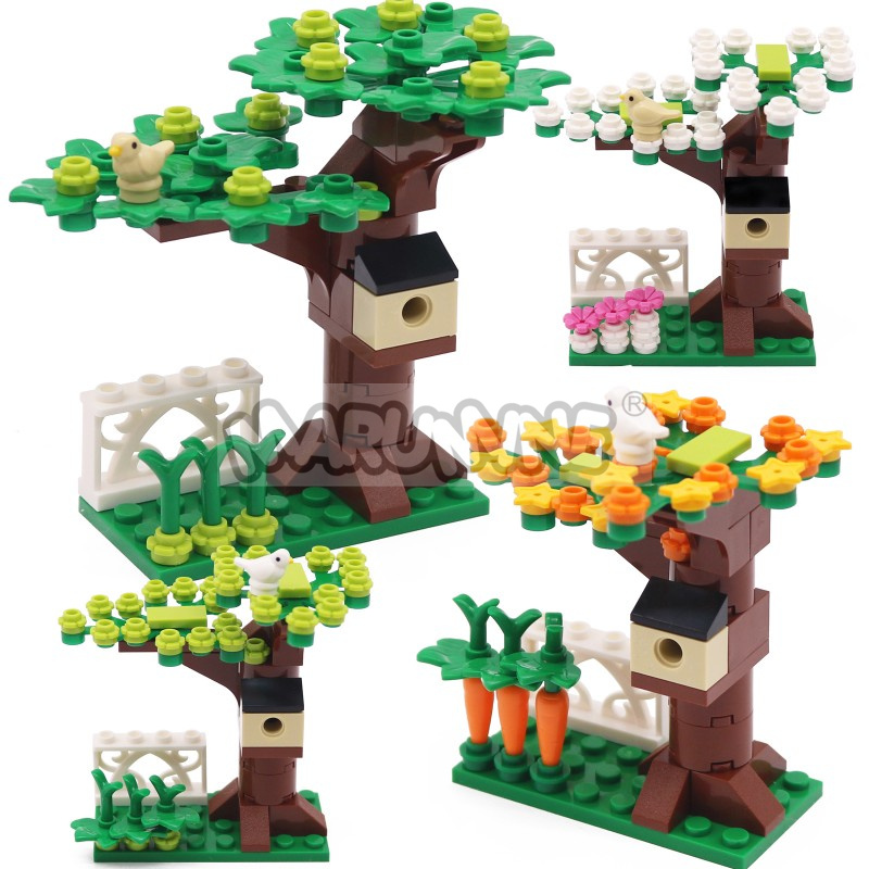Lego Set City - ชุดตัวต่อ MARUMINE Small Particles MOC รูปทรงบ้านต้นไม้พร้อมนก