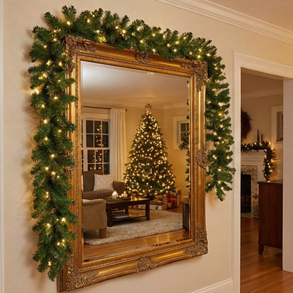 พวงมาลัยคริสต์มาสสีเขียวประดิษ - Christmas Wreath Fake บทวิจารณ์และราคา
