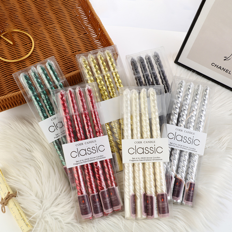 เทียนทรงสูงแบบยุโรป 4 ชิ้น พร้ - Holiday Candle Set บทวิจารณ์และราคา