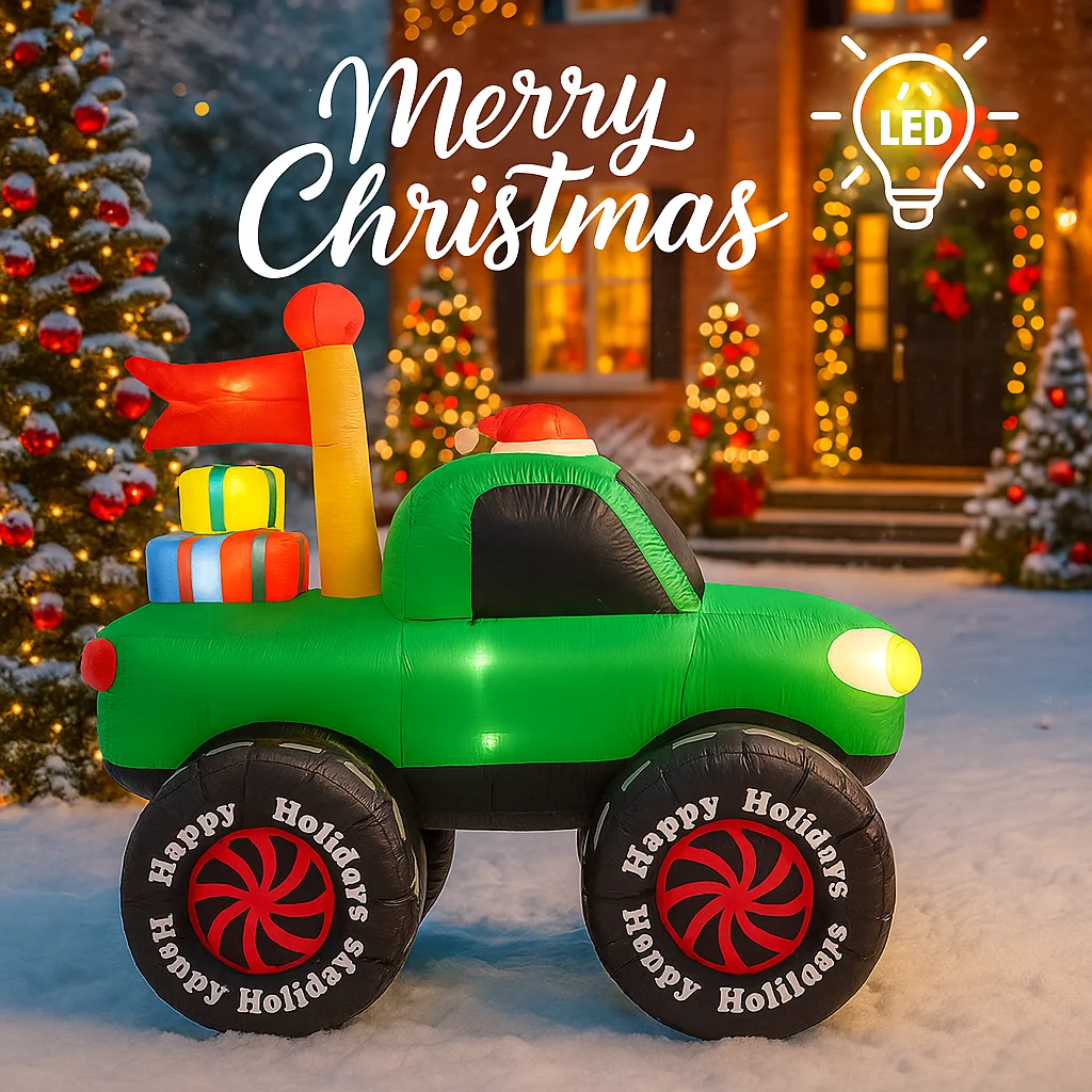 รถบรรทุกตกแต่งคริสต์มาสเป่าลมข - Christmas Lights Outdoor บทวิจารณ์และราคา
