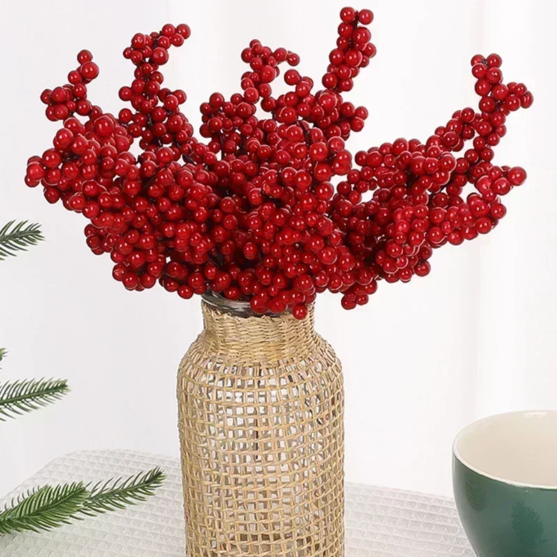 กิ่งผลเบอร์รี่สีแดงประดิษฐ์สำห - Christmas Wreath Fake บทวิจารณ์และราคา