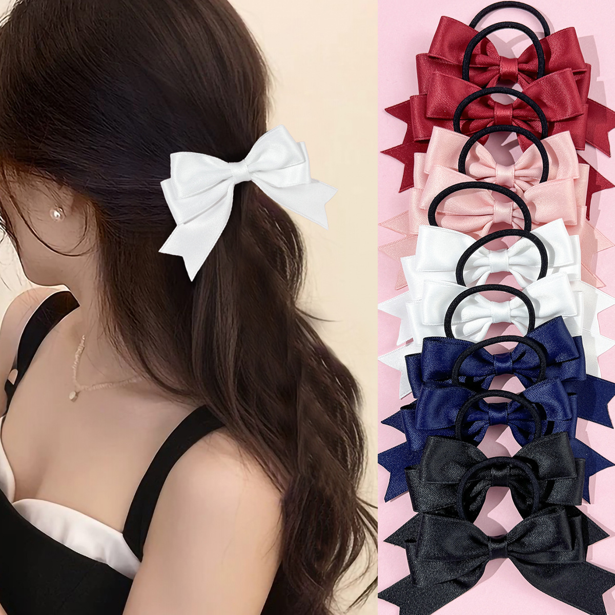 ยางรัดผมแบบโบว์ 2 ชิ้น หวานและ - Ribbon Bow Gift บทวิจารณ์และราคา