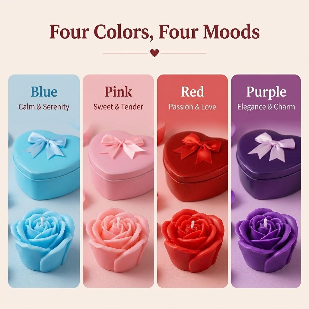 ชุดเทียนไขถั่วเหลืองรูปดอกกุหล - Holiday Candle Set บทวิจารณ์และราคา