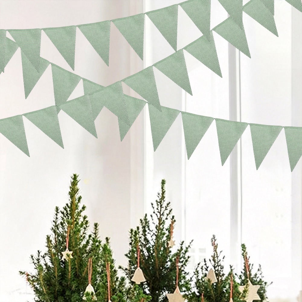 ธงสามเหลี่ยมลายสก็อตสีเขียวเซจ - Christmas Throw Blanket บทวิจารณ์และราคา