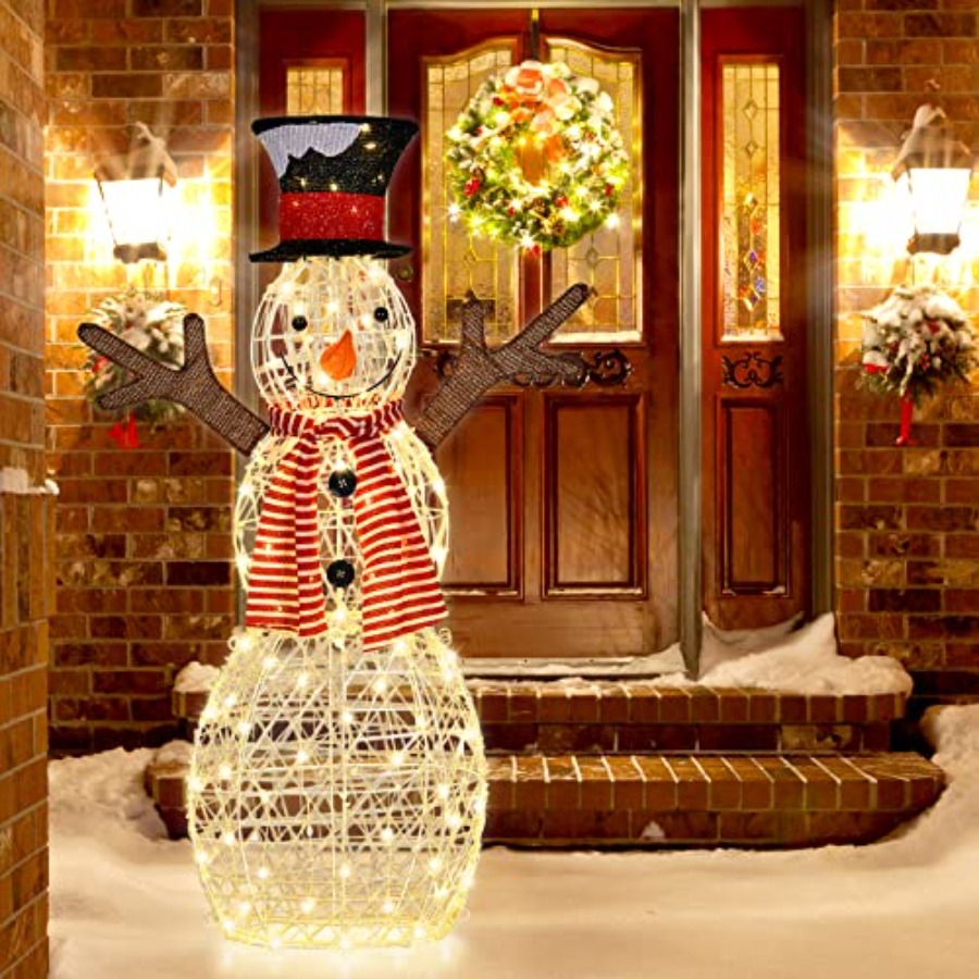 ของตกแต่งสนามหญ้ารูปมนุษย์หิมะ - Christmas Lights Outdoor บทวิจารณ์และราคา