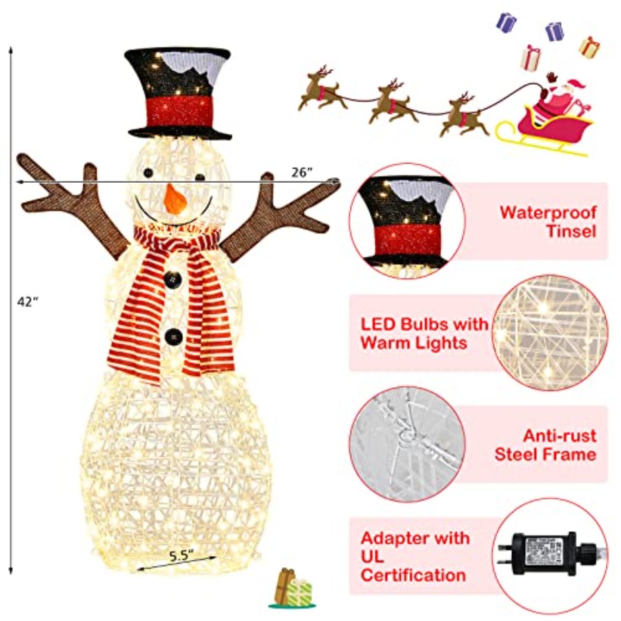 ของตกแต่งสนามหญ้ารูปมนุษย์หิมะ - Christmas Lights Outdoor บทวิจารณ์และราคา