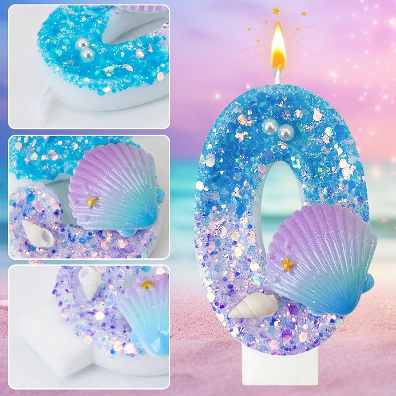 เทียนวันเกิดเปลือกสีม่วงแบบตัว - Holiday Candle Set บทวิจารณ์และราคา