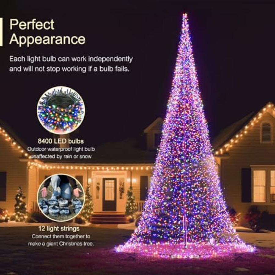 เสาธงกลางแจ้งพร้อมไฟ LED ต้นคร - Christmas Lights Outdoor บทวิจารณ์และราคา