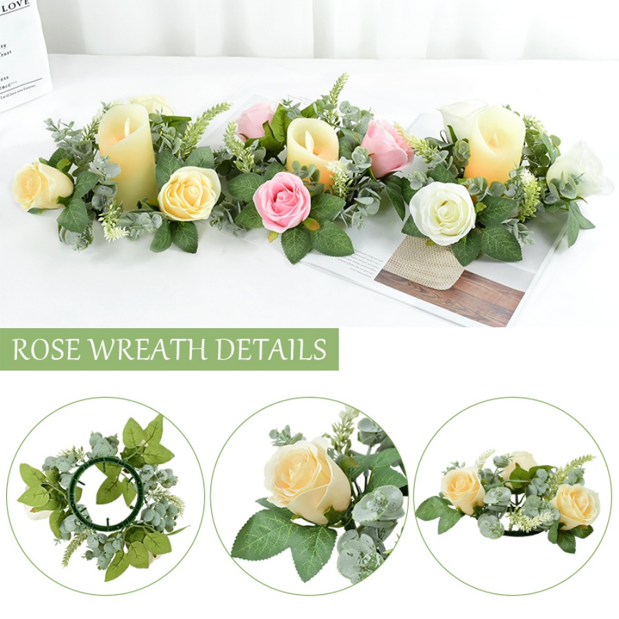 เชิงเทียนรูปพวงหรีดดอกกุหลาบปร - Christmas Wreath Fake บทวิจารณ์และราคา