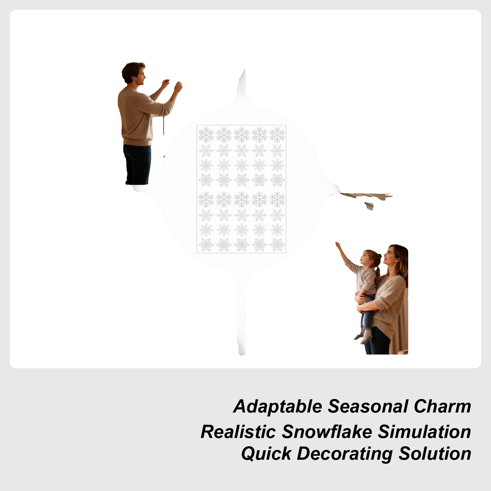 สติ๊กเกอร์ติดกระจกลายเกล็ดหิมะ - Snowflake Window Decal บทวิจารณ์และราคา