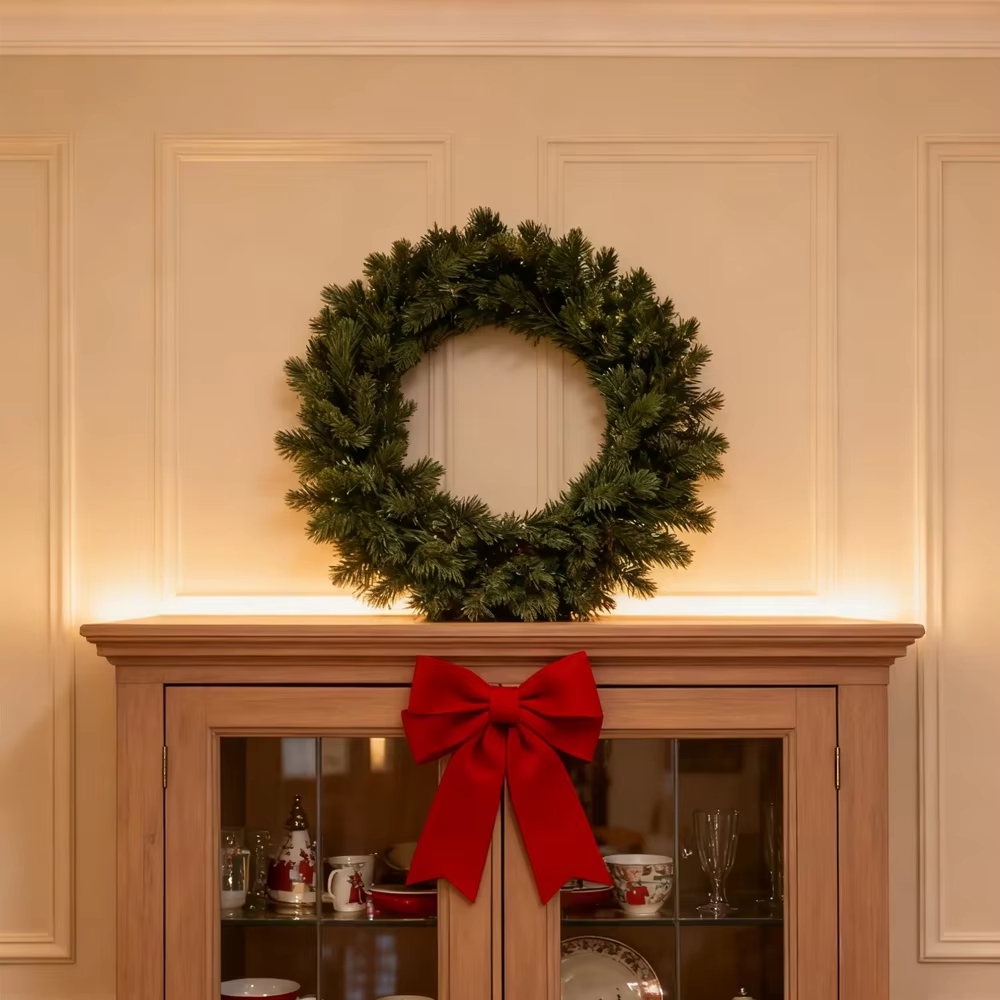 พวงหรีดต้นสนประดิษฐ์ ตกแต่งคริ - Christmas Wreath Fake บทวิจารณ์และราคา